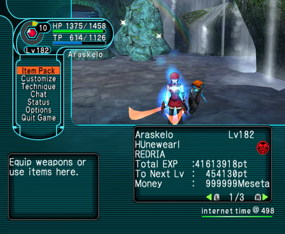 Phantasy Star Online Internet Time